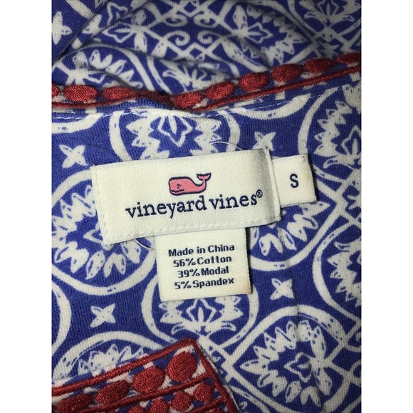 Vineyard Vines Cotton Blend Embroidered Sleeveless Shift Dress Size S - Picture 7 of 7